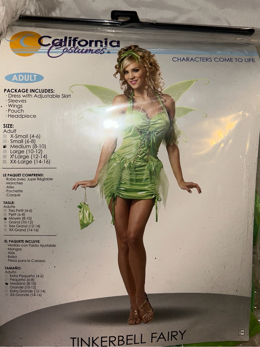 California Costumes Lime Green Fairy Tinkerbell Costume with Wings - Picture 3 of 7